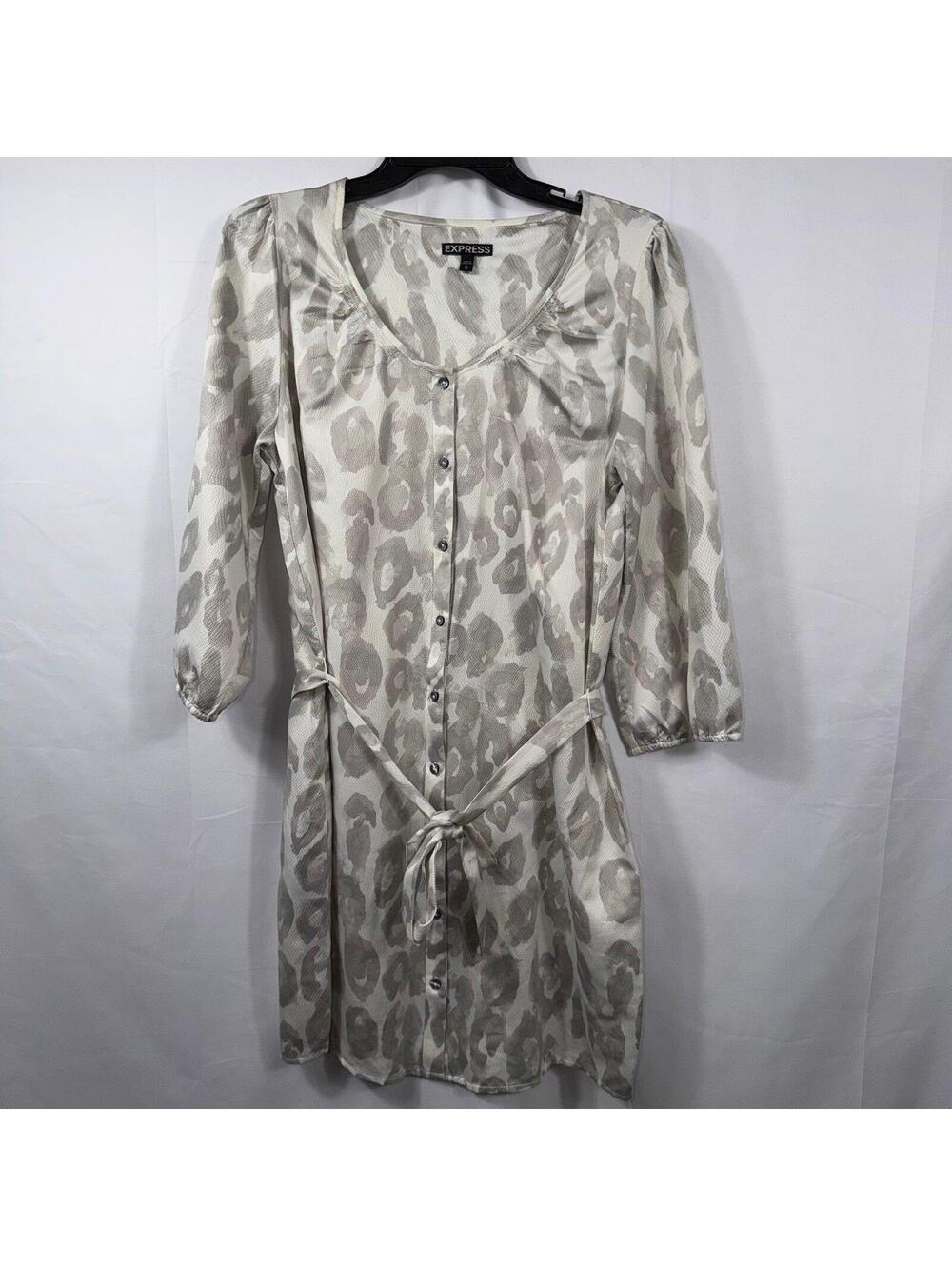 Express Leopard Print Button Front Dress Size Medium